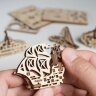 Деревянный 3D пазл Фиджет Ugears "Корабли" - 70035